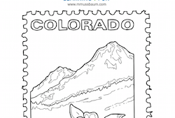 Colorado Postage Stamp Coloring