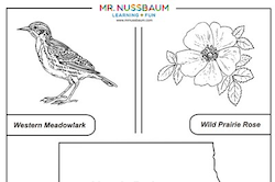North Dakota Symbols Coloring